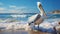 Photorealistic Pelican On Beach: Stunning Colors And Texture In Unreal Engine 5