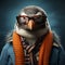 Photorealistic Penguin Portrait: Bold Fashion Photography In Cinema4d