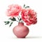Photorealistic Pink Peonies In Modern Ceramic Vase