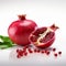Photorealistic Pomegranate Product Photography On White Background