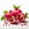 Photorealistic Pomegranate Product Photography On White Background