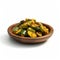 Photorealistic Rendering Of Fried Zucchini On Wood Plate