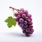 Photorealistic Rendering Of Grape With Leaf On White Background