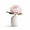 Photorealistic Rendering Of Intricately Textured Mingei Vase With Peony
