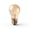 Photorealistic Rendering Of A Light Bulb On White Background