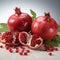 Photorealistic Rendering Of Majestic Pomegranate Fruit On White Background
