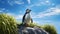 Photorealistic Rendering Of Penguin Sitting On Rock