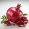 Photorealistic Rendering Of Pomegranate With Leaf - Detailed 8k Landscape Photography