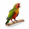 Photorealistic Rendering Of A Red, Green, And Blue Parrot On A Branch