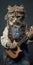 Photorealistic Renderings Of A Cat In Overalls Playing A Guitar