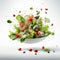 Photorealistic Salad Composition With Isolated White Background