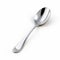 Photorealistic Silver Spoon On White Background