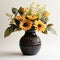 Photorealistic Sunflower In Modern Ceramic Vase