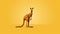 Photorealistic Surrealism: Detailed Kangaroo Sculpture On Yellow Background