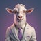 Photorealistic Surrealism: A Goat In A Suit And Tie With Glasses