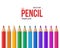 Photorealistic Vector Colorful Graphite Office Pencil Isolated