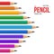 Photorealistic Vector Colorful Graphite Office Pencil Isolated o