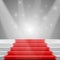 Photorealistic Vector Stairs with Red Carpet and Bright Luxury E