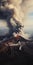 Photorealistic Volcanic Eruption In The Mountains: A Contest-winning Artwork