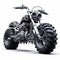 Photorealistic White Background Motorcycle Monster Truck