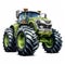 Photorealistic White Background Tractor Monster Truck