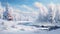 Photorealistic Winter Landscape In Saint-hyacinthe