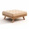 Photorealistic Wood Ottoman With Footrest In Light Beige