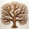 Photorealistic Wood Sculpture: Detailed Tree Of Life In Symmetrical Pattern