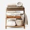 Photorealistic Wooden Towel Rack With Soft Tonal Range