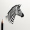 Photorealistic Zebra Head Drawing With Pencil - Detailed Miniature Art