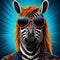 Photorealistic Zebra With Sunglasses In Cinema4d