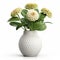 Photorealistic Zinnia In Modern Ceramic Vase - High-quality Stock Photo