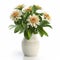 Photorealistic Zinnia In Modern Ceramic Vase - Stock Photo Quality