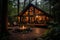 Photos cozy cabin nestled in a picturesque forest ai created