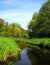 Photos with landscape summer background of river prospects with coastal greenery