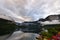 Photos of mountain and lake in Hallstatt of Austria