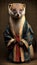 Photoshoot of Unique Cultural Apparel: Elegant Mongoose Animal in Traditional Japanese Kimono (Generative AI)