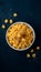 PhotoStock An enticing display of macaroni and cheese captured in flat laygraphy