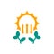 photosynthesis icon with a sun and plant