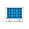 Photovoltaic cell of solar panel, sun battery icon