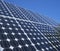 Photovoltaic cells solar panels blue sky