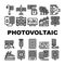 Photovoltaic Energy Collection Icons Set Vector Illustrations