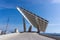 Photovoltaic pergola of the Forum Barcelona on a sunny day