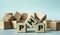 PHP - acronym on wooden cubes on a light background