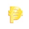 PHP Golden peso symbol on white background. Finance investment concept. Exchange Philippine currency Money banking