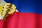 PHP Peso Currency Sign of Philippine Money Exchange on Philippine National Flag for Business Financial background, 3D Rendering