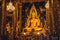 Phra Buddha Chinnarat in chapel of Wat Phra Sri Rattana Mahathat Temple most beautiful golden buddha statue in Thailand. Phitsanul