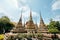 Phra Chedi Rai location in Wat Pho Wat Po  temple complex in the Phra Nakhon District, Bangkok, Thailand with chedis stupas