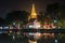 Phra Pathom Chedi Festival,Amphoe Mueang,Nakhon Pathom,Thailand on November20,2018:Light up Phra Pathom Chedi.The beautiful Lanka-