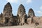 Phra Prang Samyod or three crests with monkey ancient temple and landmark in Thailand